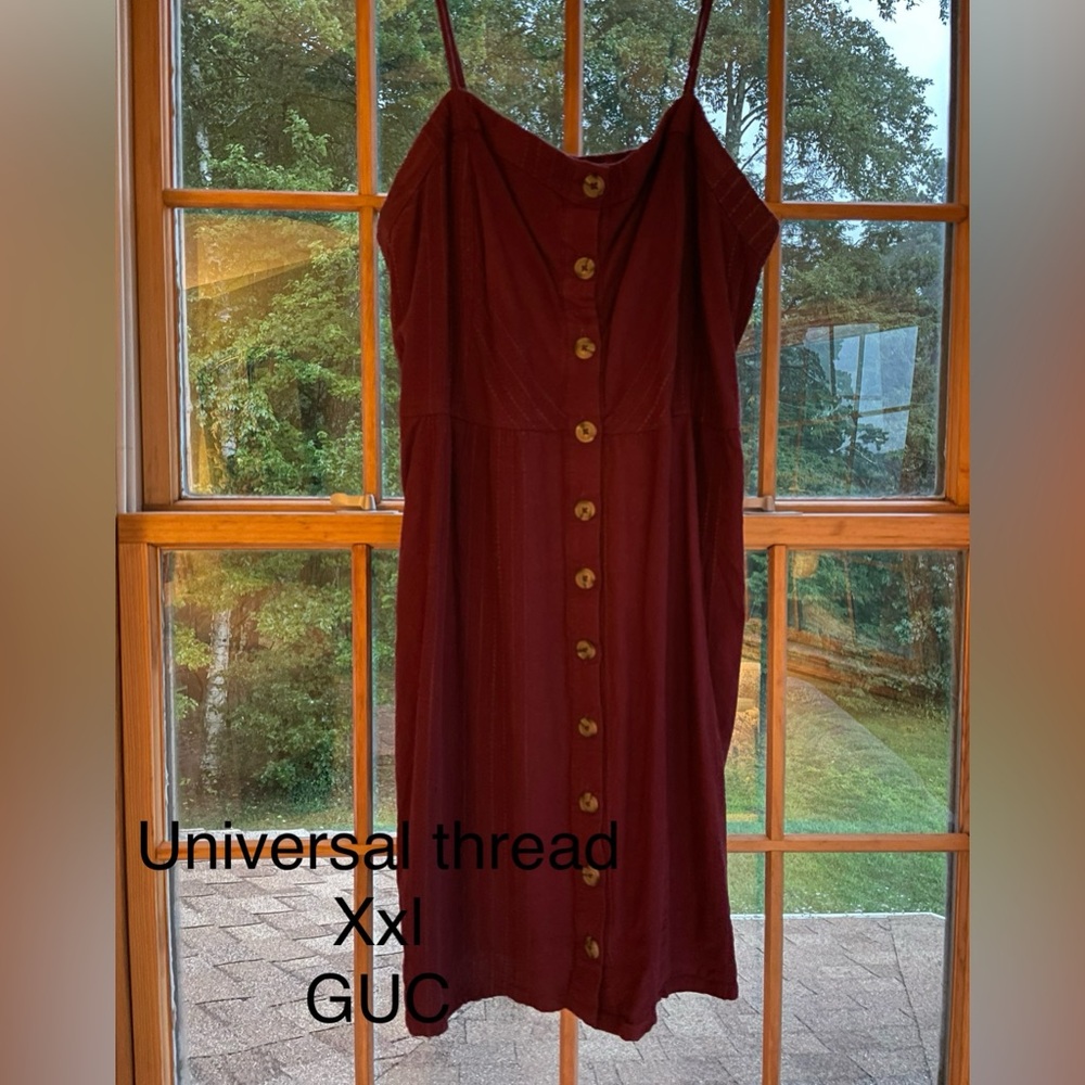 Targets universal thread brand size xxl button up maroon dress GUC